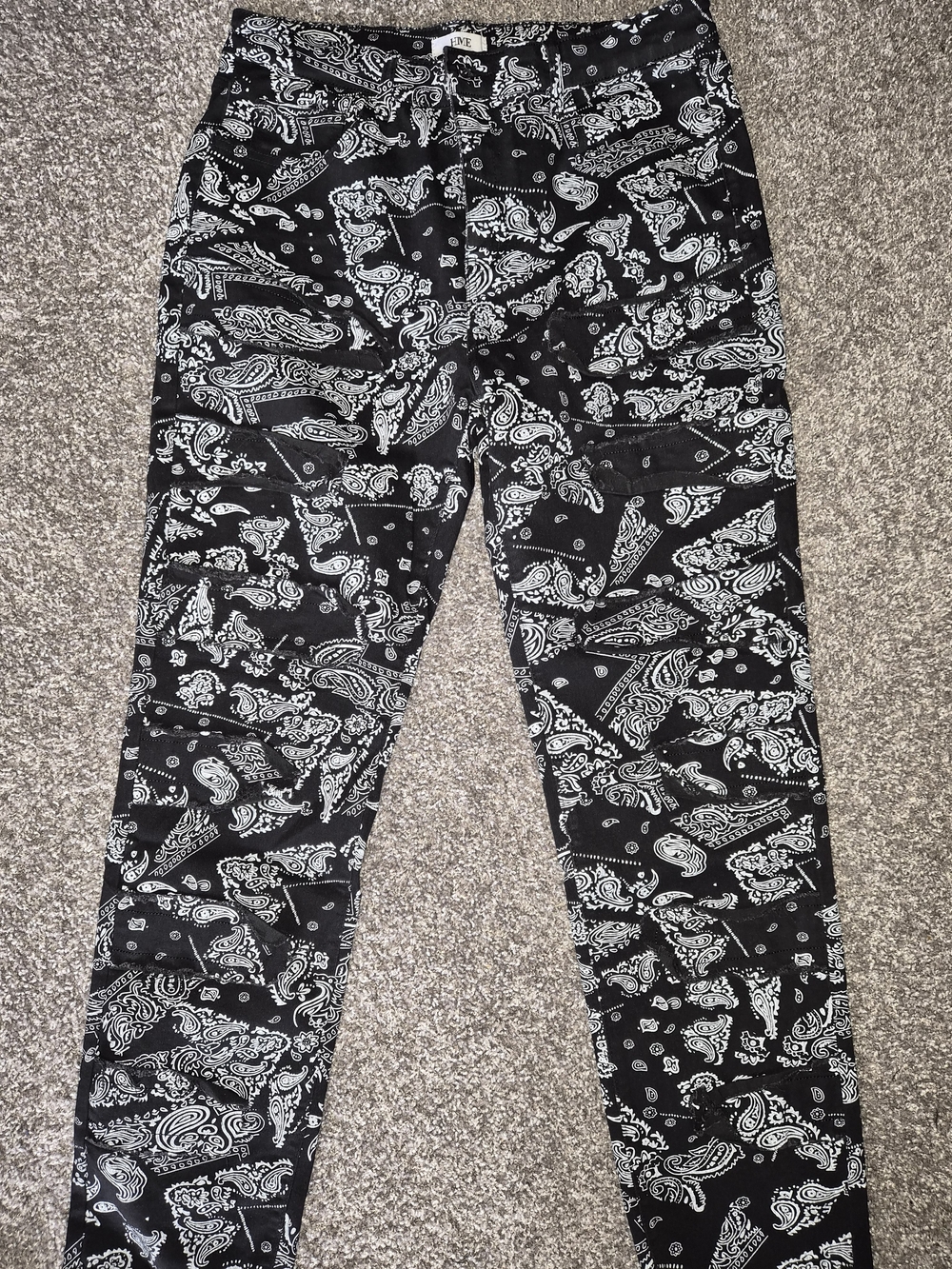 Black Paisley Print Men’s Dress Pants